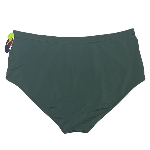 Last chance…Olive Green Bikini Bottom Swimsuit Swim Brief Mesh Panels 3X New - Picture 2 of 5